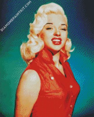 Actress Diana Dors In Red diamond painting