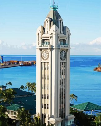 Aloha Tower Oahu diamond painting