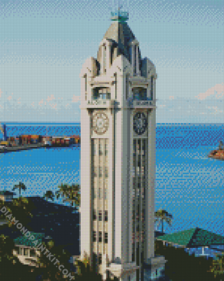 Aloha Tower Oahu diamond painting