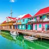 Antigua And Barbuda Colorful Buildings diamond painting