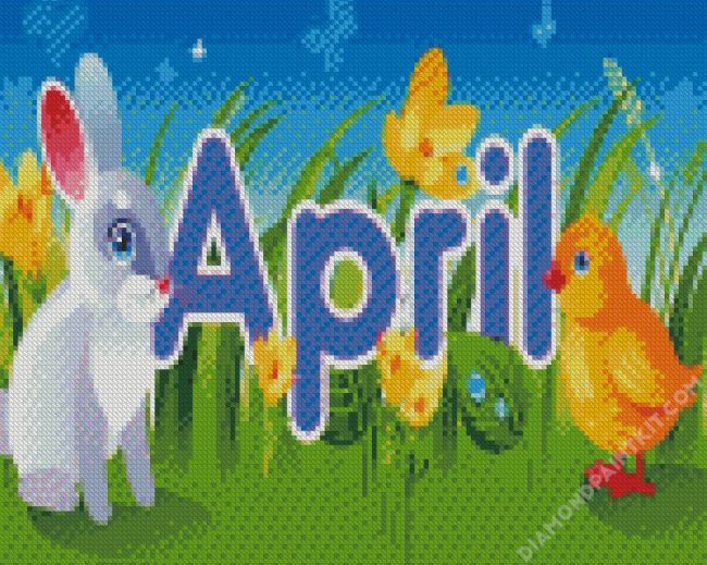 April Rabbit And Bird diamond painting