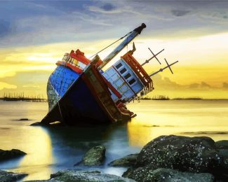 Beach Shipwreck diamond painting