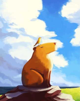 Bird On Capybara diamond painting