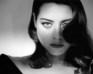 Black And White Aubrey Plaza diamond painting