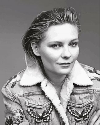 Black And White Kristen Dunst diamond painting