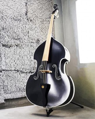 Black Upright Bass diamond painting