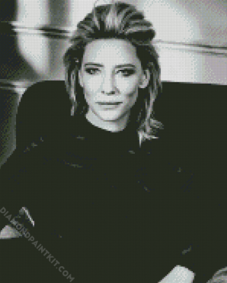 Black and White Cate Blanchett diamond painting