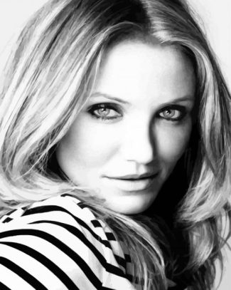 Black And White Cameron Diaz diamond painting