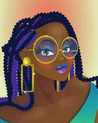 Black Girl Dread Style diamond painting