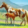 Blonde Paint Horses Art diamond painting