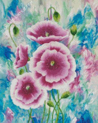 Blooming Purple Flowers diamond painting