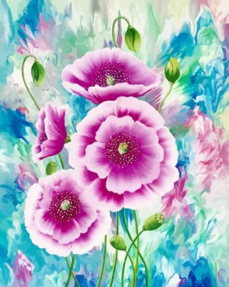 Blooming Purple Flowers diamond painting