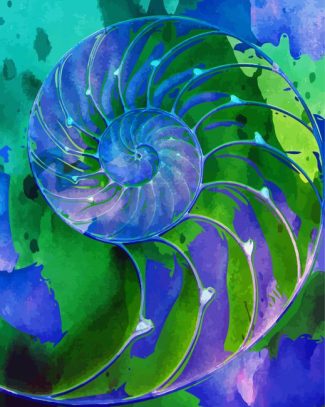 Blue And Green Nautilus Shell diamond painting