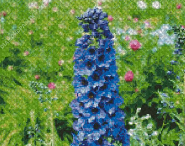 Blue Delphiniums diamond painting