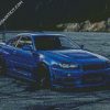 Blue Nissan R34 diamond painting