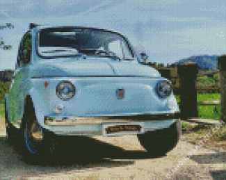 Blue Vintage Fiat diamond painting