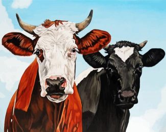 Brown And Black Cow diamond painting