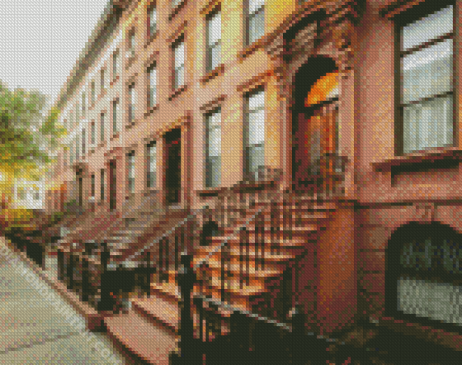 Brownstone Building diamond painting