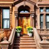 Brownstone And Wooden Door diamond painting