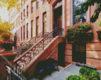 Brownstone Buildings diamond painting