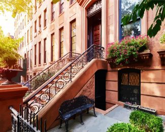 Brownstone Buildings diamond painting