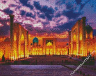 Bukhara Kalan Mosque At Sunset diamond painting