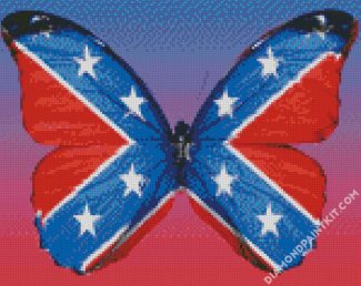 Butterfly Rebel Flag diamond painting