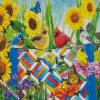 Cadinals And Sunflowers diamond painting