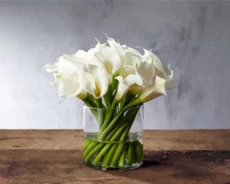 Calla Lily Glass Vase diamond painting