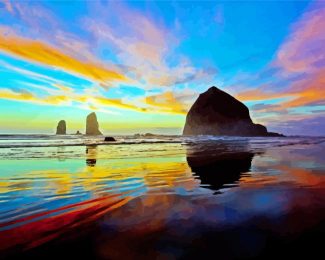 Cannon Beach At Sunset diamond painting