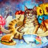 Cat Eating Popcorn diamond painting