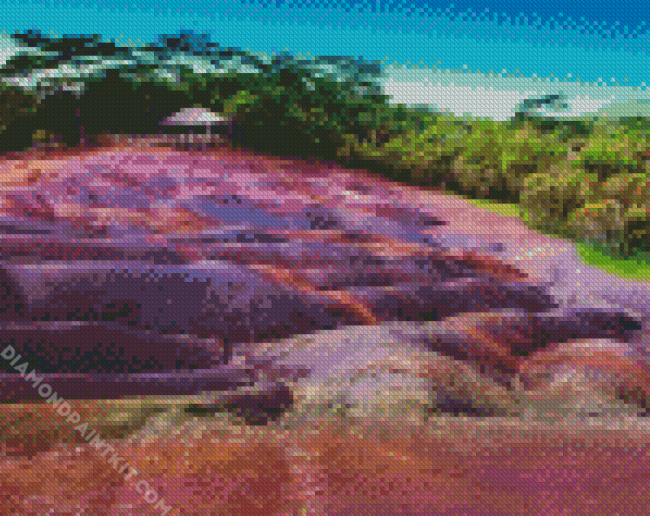 Chamarel Seven Colored Earth Geopark Mauritius diamond painting