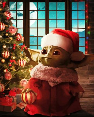 Christmas Baby Yoda diamond painting