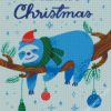 Christmas Blue Sloth diamond painting