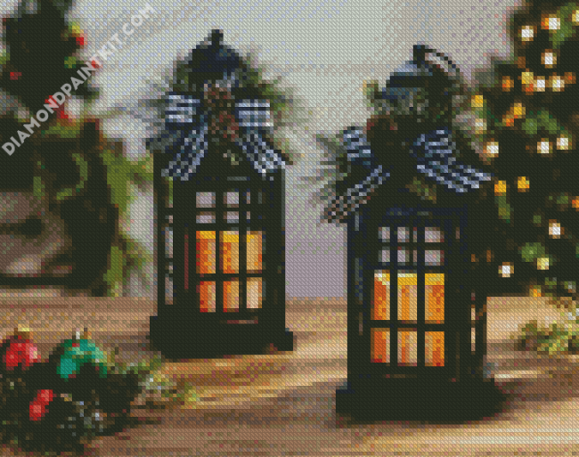 Christmas Light Lanterns diamond painting