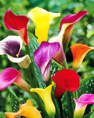 Colorful Calla Lilies diamond painting