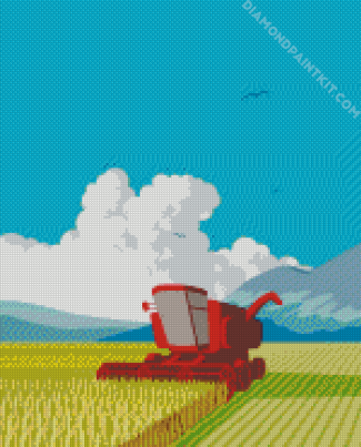 Combine Harvester Art diamond painting