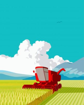 Combine Harvester Art diamond painting