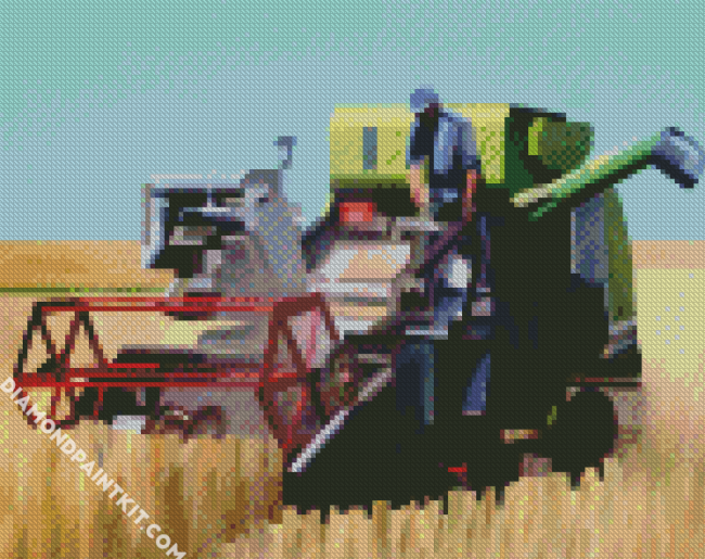 Combine Harvester Illustration diamond painting