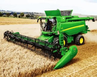 Combine Harvester In Field diamond painting