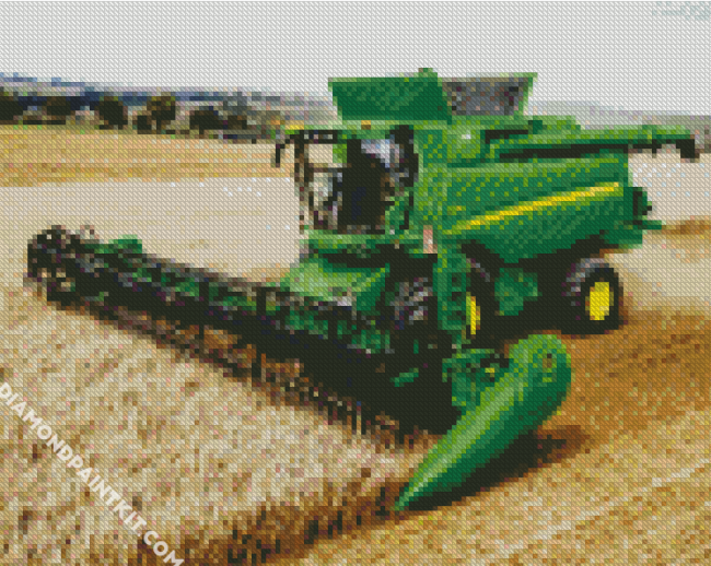 Combine Harvester In Field diamond painting