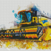 Combine Harvester Splatter Art diamond painting