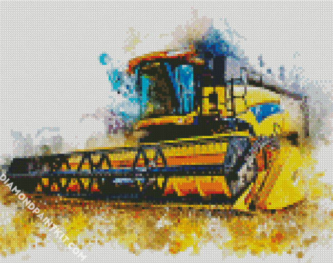 Combine Harvester Splatter Art diamond painting