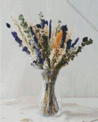 Delphiniums In Glass Vase diamond painting