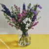 Delphiniums Plants Glass Vase diamond painting