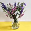 Delphiniums Plants Glass Vase diamond painting