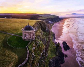 Derry Mussenden Temple Seascape diamond painting