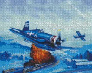 F4U Corsair War Plane diamond painting