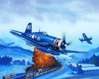 F4U Corsair War Plane diamond painting