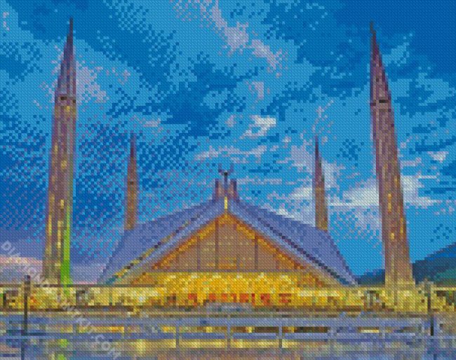 Faisal Masjid Islamabad Pakistan diamond painting